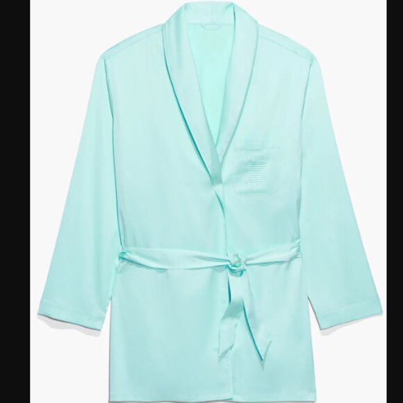 Savage X Fenty Unisex Smoking Jacket NWT belted robe blue green XL (see listing) - Picture 1 of 2